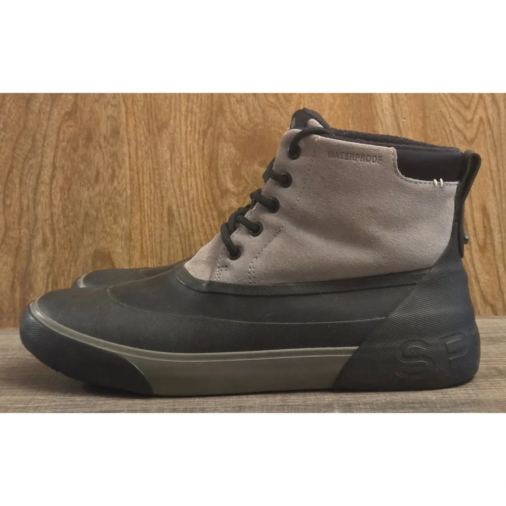 Sperry Cutwater Waterproof Insulated Deck Boots Mens Size 10.5 Gray Black